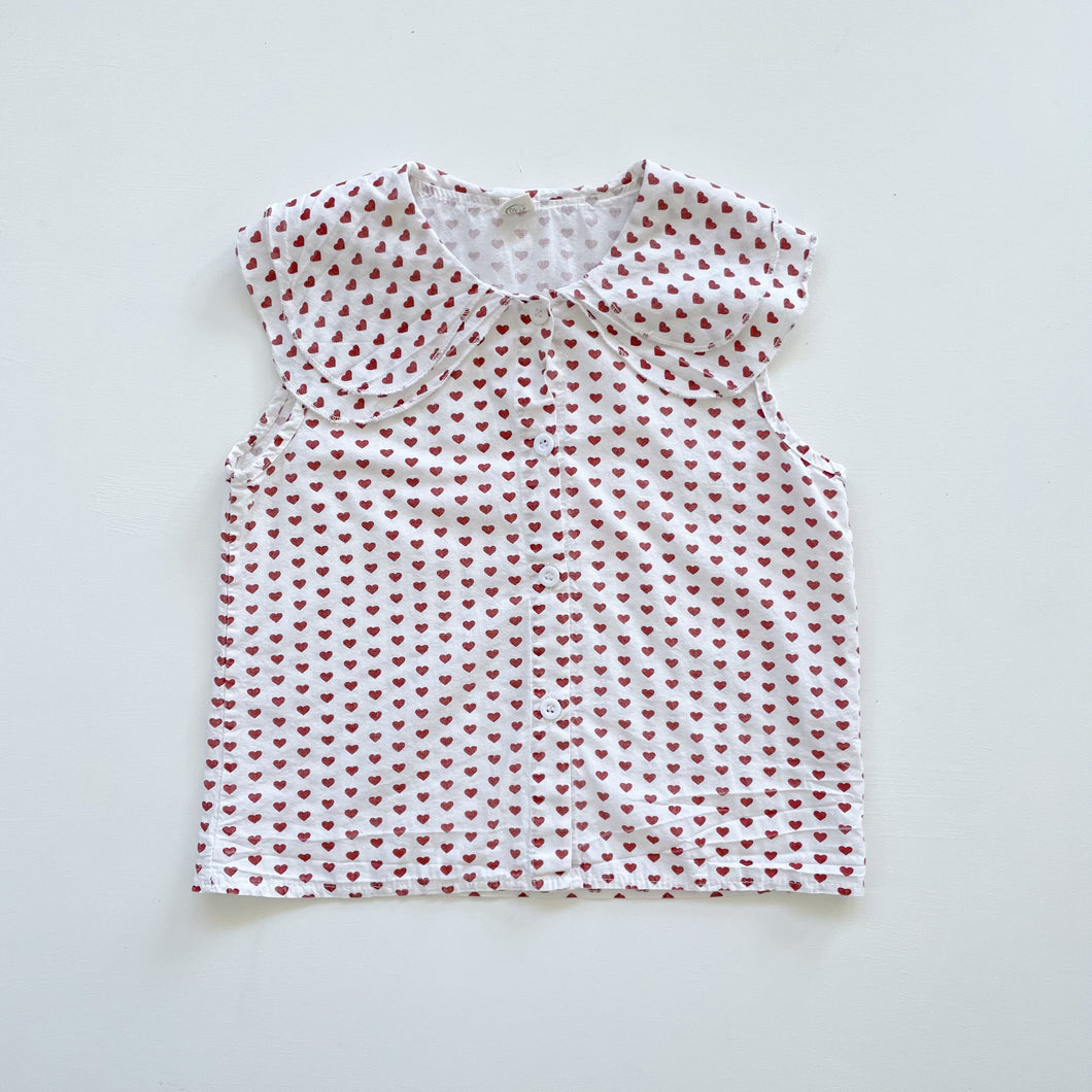 Love Hearts Collared Singlet Shirt (8-10y)