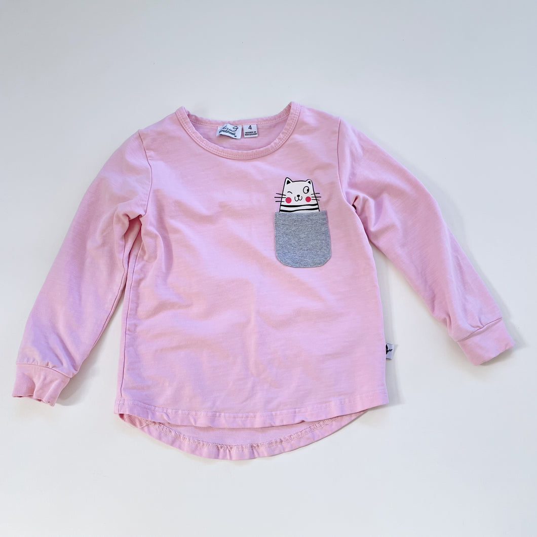 Kissed by Radicool Cat in a Pocket Pink Top (4y)