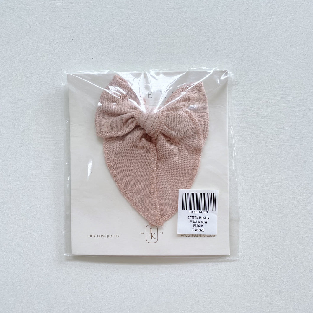 Jamie Kay Organic Muslin Bow Peachy NEW (OS)