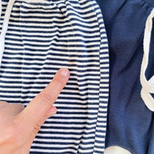Load image into Gallery viewer, Nature Baby Organic Pants Bundles 2x Navy + Stripes (3-6m)
