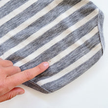 Load image into Gallery viewer, Teeny Weeny Merino L/S Bodysuit Grey Stripes (0-3m)
