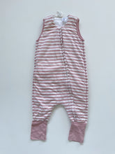 Load image into Gallery viewer, Woolbabe Org Cotton/Merino Sleeveless Sleeping Suit Pink Stripes Duvet Weight (3y)
