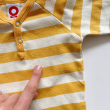 Load image into Gallery viewer, Katvig Organic Onesie Yellow Stripes (0-3m)

