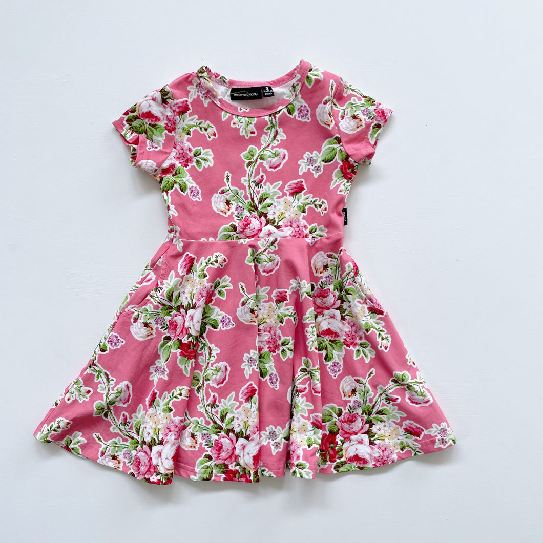 Rock Your Kid Pink Floral Twirl Dress NWOT (3y)