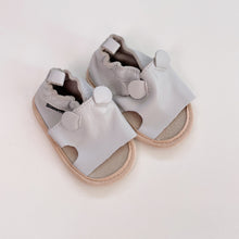 Load image into Gallery viewer, Pretty Brave Leather Soft Sandals Light Blue/Grey (6-12m/M)

