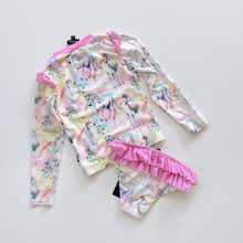 Load image into Gallery viewer, Rock Your Kid Magical Unicorns LS Rashie Set Lined NEW (7y)
