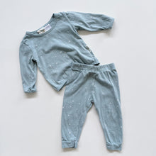 Load image into Gallery viewer, Woolbabe PJs Set Light Blue Starry Night (1y)
