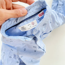 Load image into Gallery viewer, Zara Shirt Blue Paper Planes (3-6m)
