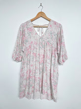 Load image into Gallery viewer, SASS Linen Floral Dress Puff Sleeve/Pockets (8)
