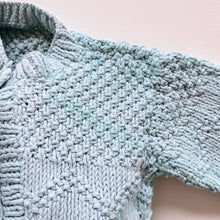 Load image into Gallery viewer, Handmade Cotton Knit Cardigan Turquoise (0-3m)
