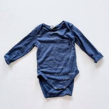 Load image into Gallery viewer, Little Flock of Horrors L/S Merino Bodysuit Blue *small flaw (12-18m)
