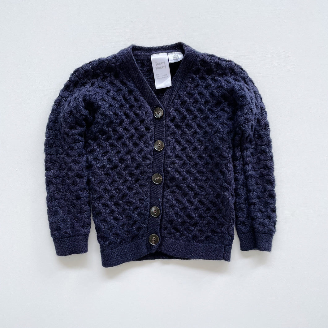 Teeny Weeny Merino Cardigan Navy (1y)