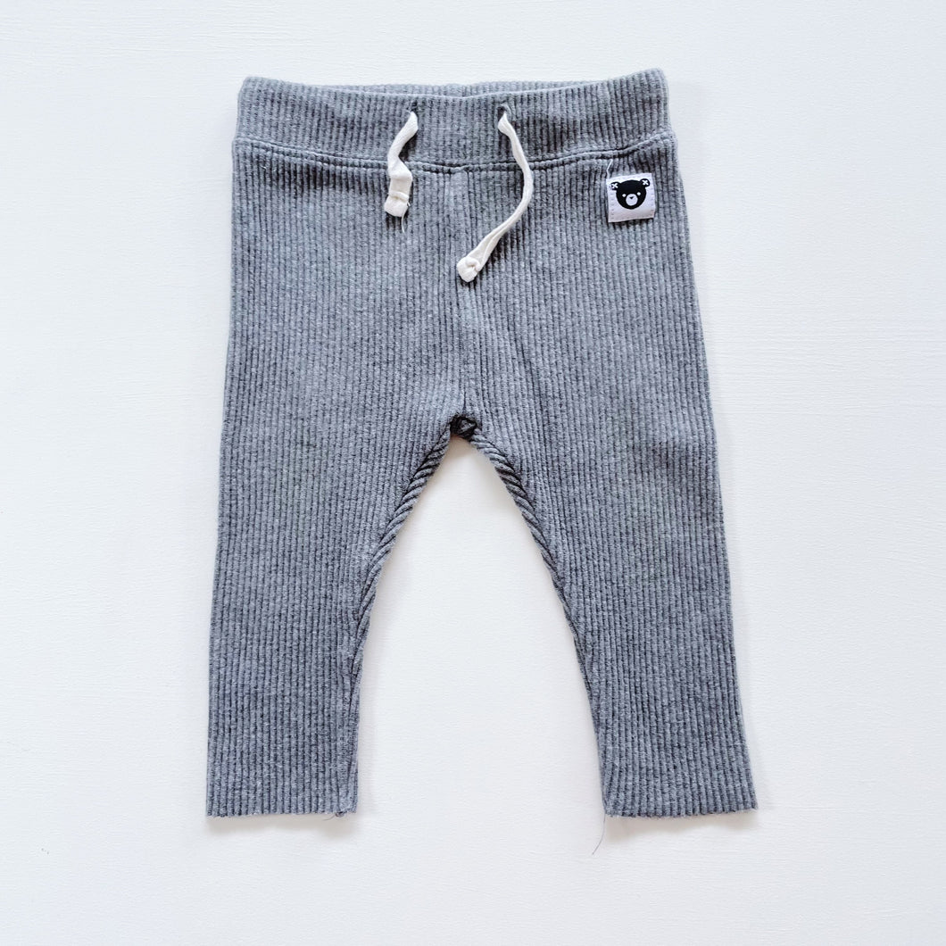 HUX Organic Rib Leggings Light Grey (6-12m)