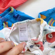 Load image into Gallery viewer, Teeny Weeny All-In-One Bundle 3x Salmon/Blue Rainbow/Animals (0-3m)
