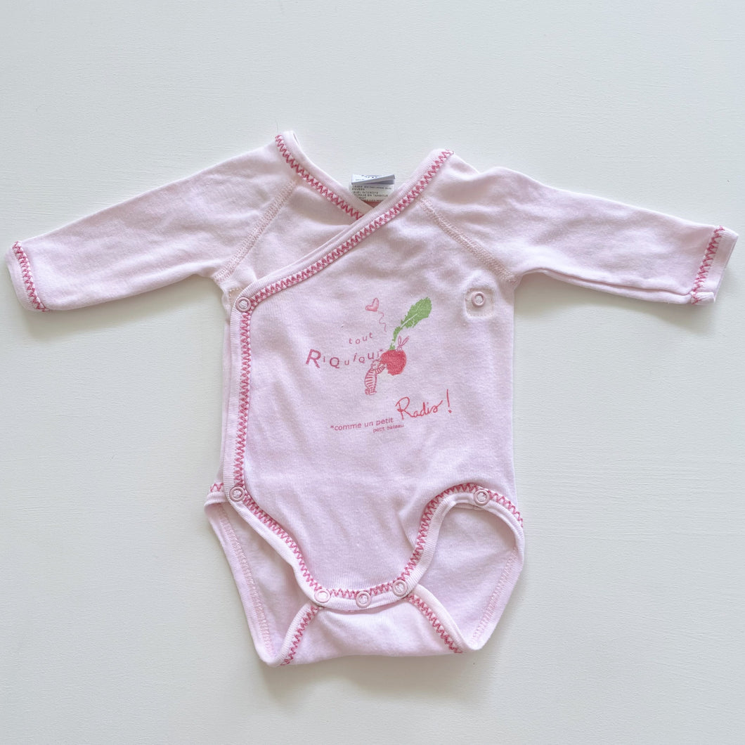 Petit Bateau Kimono Bodysuit Pink Radish (newborn)