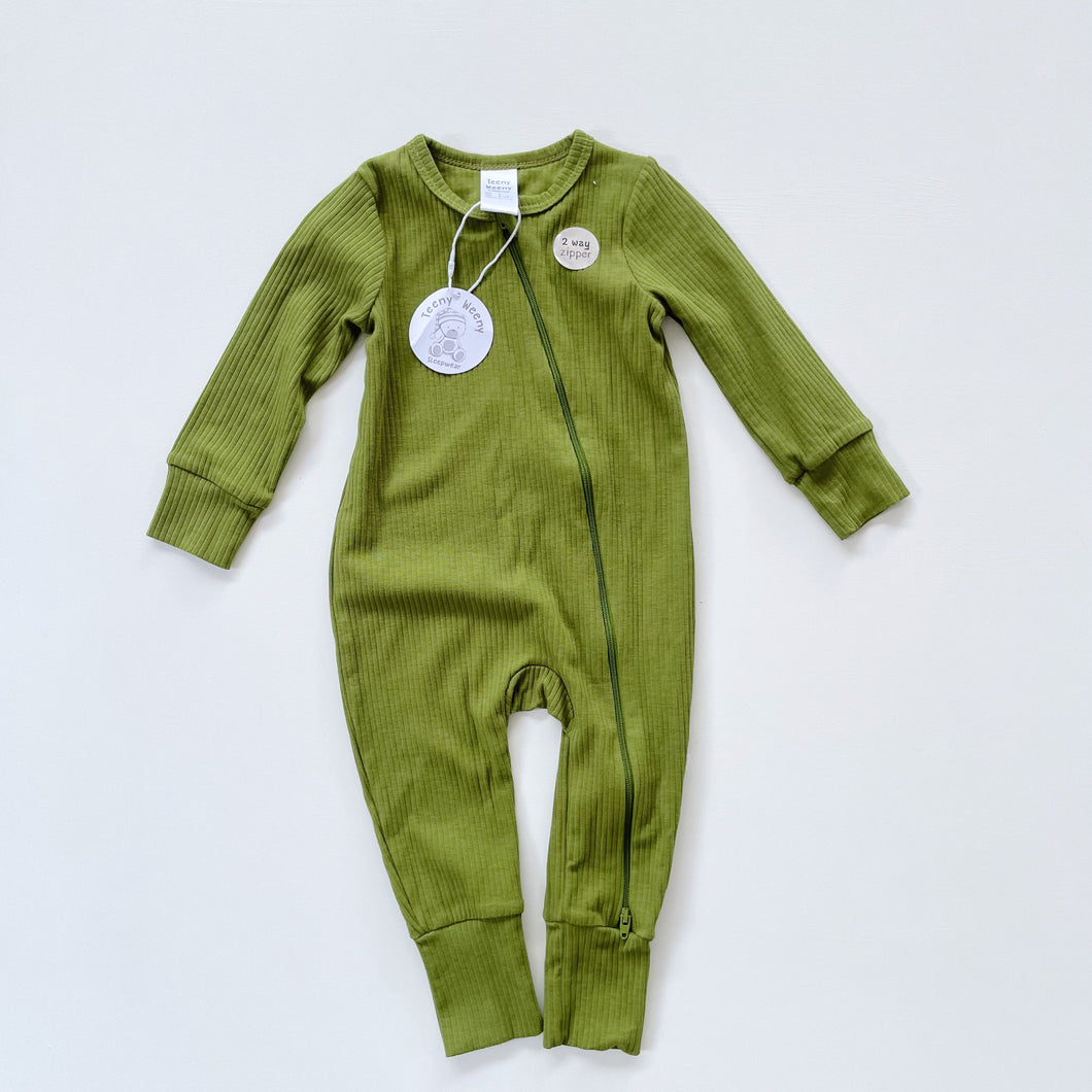 Teeny Weeny Rib All-In-One Green NEW (6-12m)