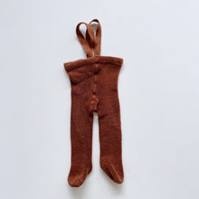 Load image into Gallery viewer, Silly Sila&#39;s Organic Teddy Footed Tights Cinnamon (52-56 /3-6m)
