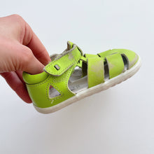 Load image into Gallery viewer, Bobux Step Up Leather Sandals Lime Green Velcro (EU19)
