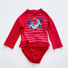 Load image into Gallery viewer, Vintage Style Speedo Swimsuit Red Stripes/ Roller Skates (4y)
