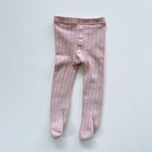 Load image into Gallery viewer, Pink Ribbed Tights (12-18m)
