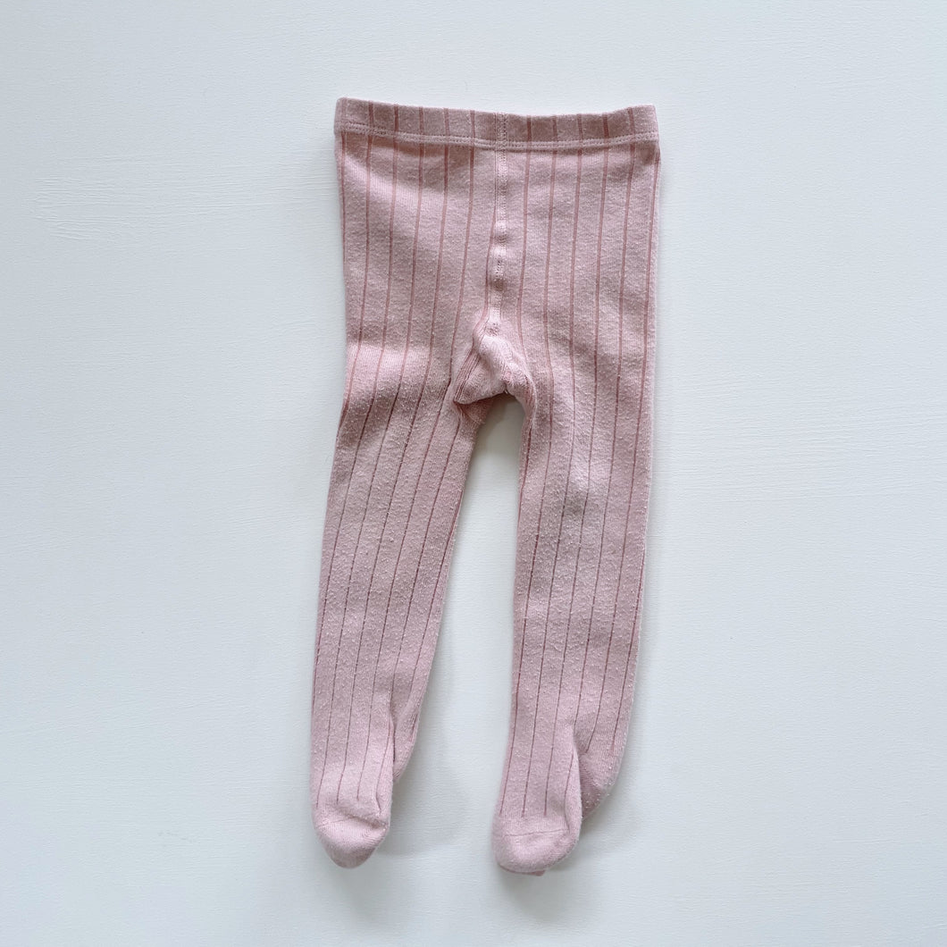 Pink Ribbed Tights (12-18m)