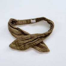 Load image into Gallery viewer, Jamie Kay Organic Muslin Headband Khaki/Gold (0-4y)
