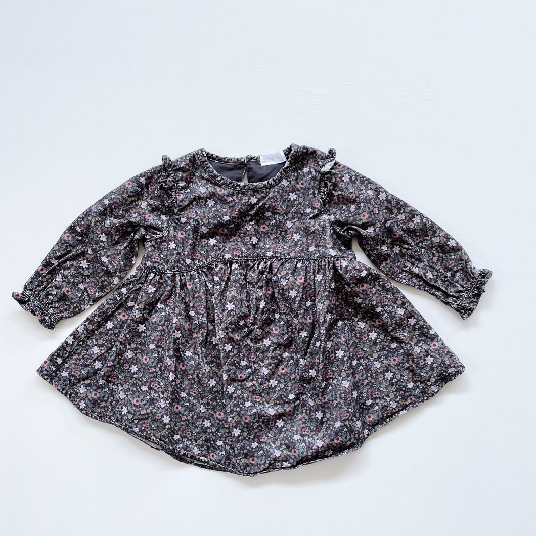 Jamie Kay Organic L/S Dress Fine Cord Dark Floral (1y)