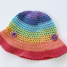 Load image into Gallery viewer, Handmade Crochet Rainbow Sun Hat (3-5y)
