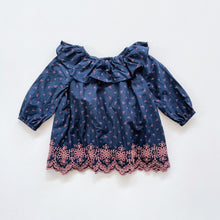 Load image into Gallery viewer, babyGap Broderie Dress + Bloomers Navy Ribbon Pattern NWOT (6-12m)
