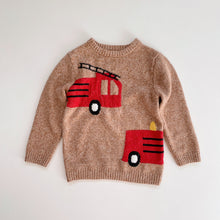 Load image into Gallery viewer, Fire Engine Knit Jersey Tan/Red (6-7y)
