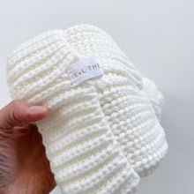 Load image into Gallery viewer, Lion + Lamb the Label Knit Beanie White NWOT (12m+)
