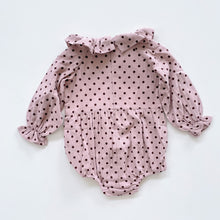 Load image into Gallery viewer, Rock Your Baby Organic Cotton Romper Purple Dotted NEW (12-18m)
