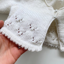 Load image into Gallery viewer, Gorgeous Handmade Lambswool Cardigan Cream *small flaw (1-2y)

