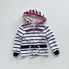 Load image into Gallery viewer, Nautica Zip Hoodie Navy Stripes Pink Logo (3y)
