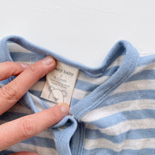 Load image into Gallery viewer, Baby Baby Merino Onesie Blue Stripes (6-12m)
