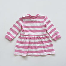 Load image into Gallery viewer, Seed L/S Dress Pink Stripes NEW (6-12m)
