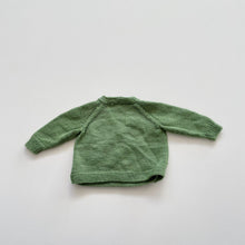 Load image into Gallery viewer, Handmade Kimono Style Lambswool Cardigan Green (0-3m)
