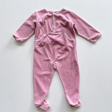Load image into Gallery viewer, Vintage Petit Bateau Pink Velour All-In-One (18m)
