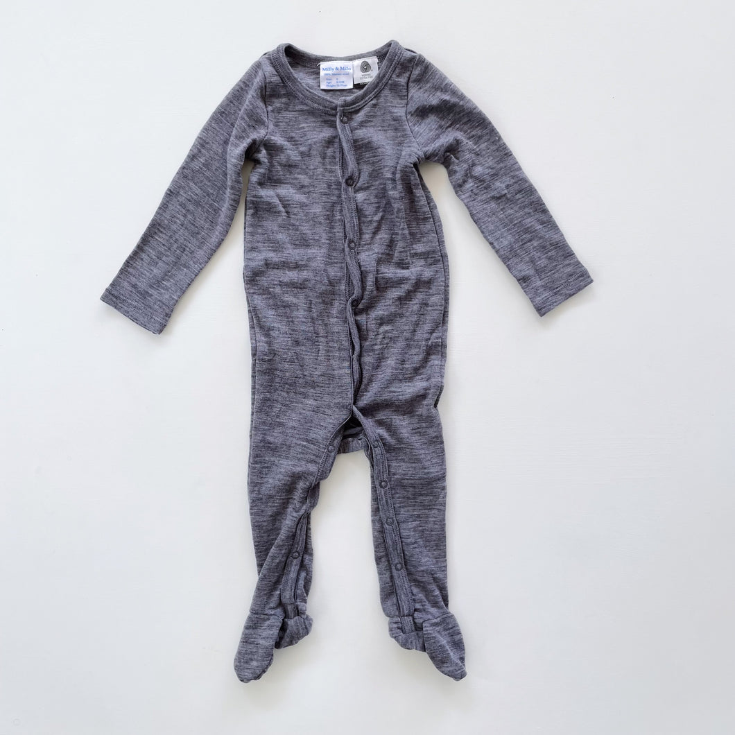 Milly & Milo Merino Onesie Grey NWOT (6-12m)