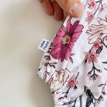 Load image into Gallery viewer, Miss Finns Handmade Romper Fuchsia/Black Floral (3-6m)
