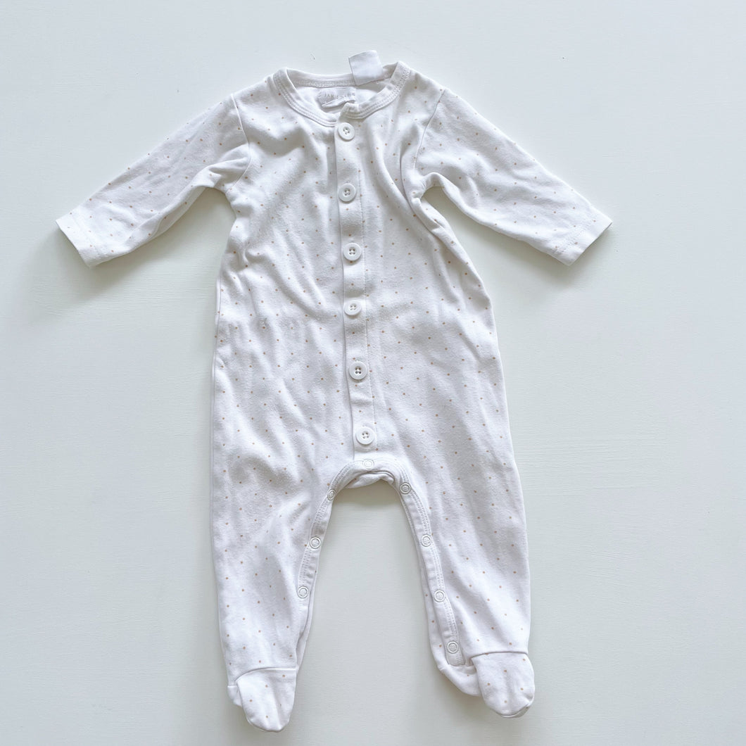 Jamie Kay Organic Onesie White Dotted (0-3m)