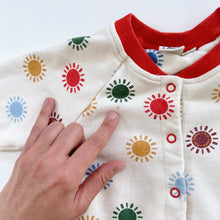 Load image into Gallery viewer, Goldie + Ace Cotton Coverall Colourful Suns (6-12m)
