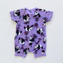 Load image into Gallery viewer, Bonds Wondersuit Shorts Purple Pandas (3-6m)
