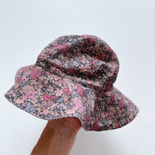 Load image into Gallery viewer, Jamie Kay Organic Hat Fine Cord Pink/Berry Floral NWOT (S/6-12m)

