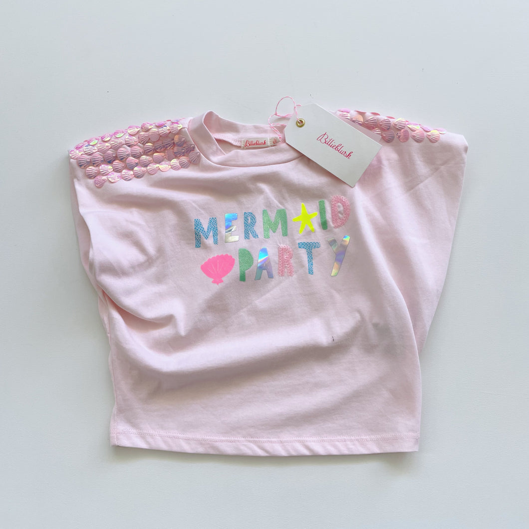 Billieblush Mermaid Organic Tee Pink NEW (4y)