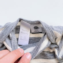 Load image into Gallery viewer, Teeny Weeny Merino L/S Bodysuit Grey Stripes (0-3m)
