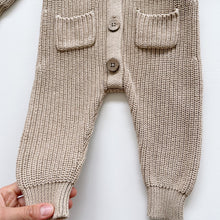 Load image into Gallery viewer, Jamie Kay Chunky Knit Hooded All-In-One Oatmeal (6-12m)
