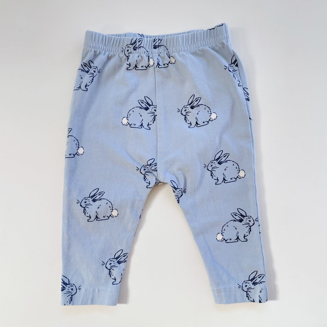 Nature Baby Organic Pants Blue Bunnies (3-6m)