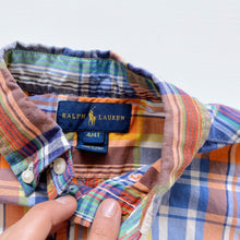 Load image into Gallery viewer, Ralph Lauren Shirt Blue / Orange Check (4y)
