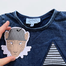 Load image into Gallery viewer, Band of Boys Just a Triangle Patch Asymmetric Tee Blue NEW (2y)
